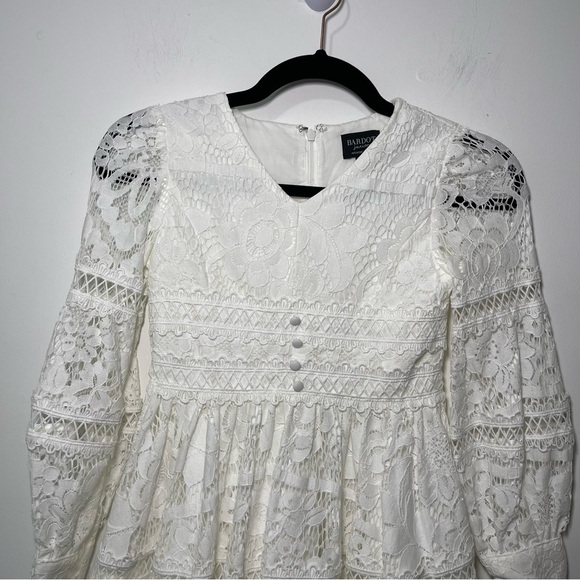 Bardot Junior Girls White Venice Lace Long Sleeve Dress Size 8 Elegant Boho - Picture 3 of 9